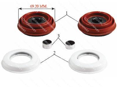 CALIPER TAPPET &amp; BOOT SET 69 MM