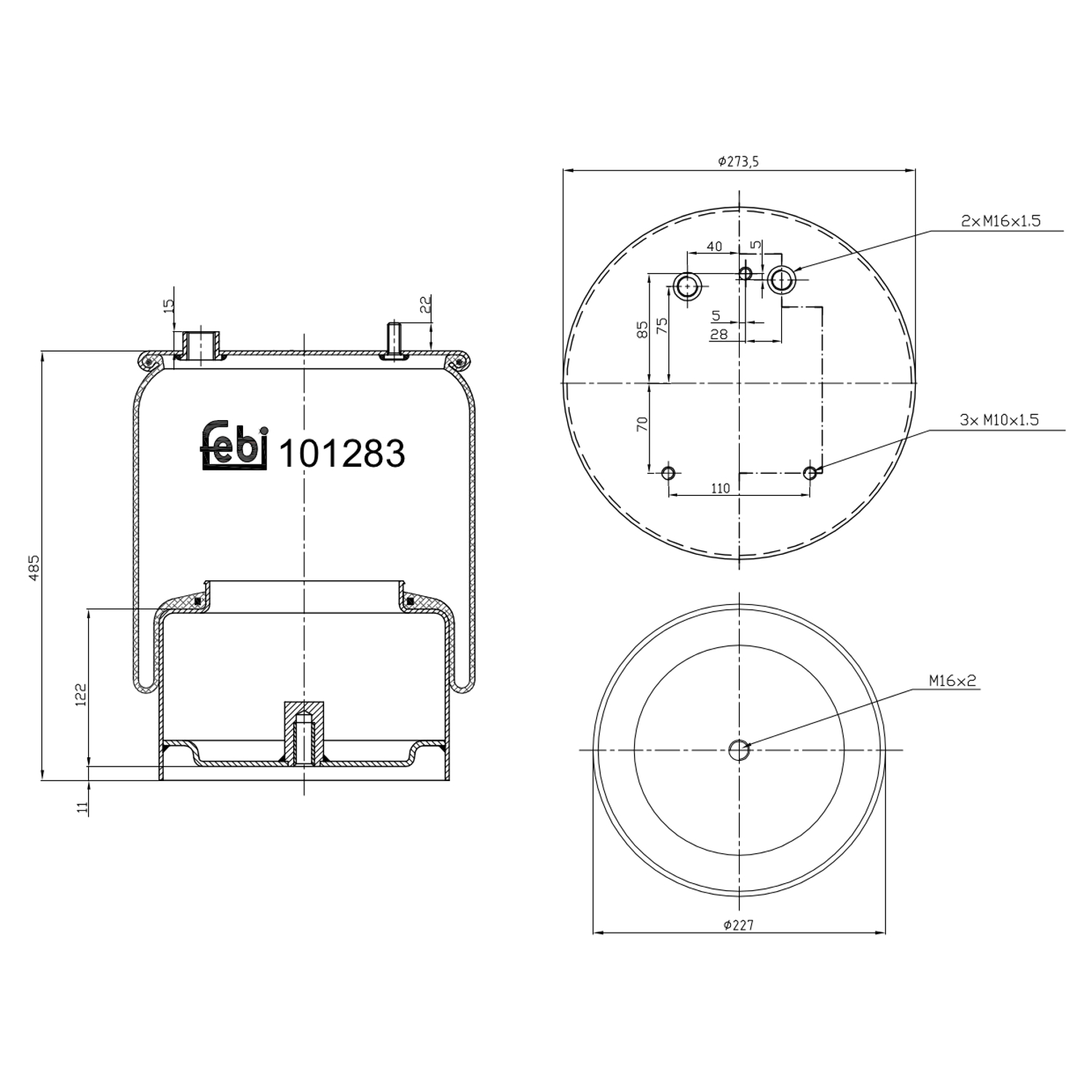 Rot Başı Taçlı somun ve kopilyalı –  FEBI BILSTEIN